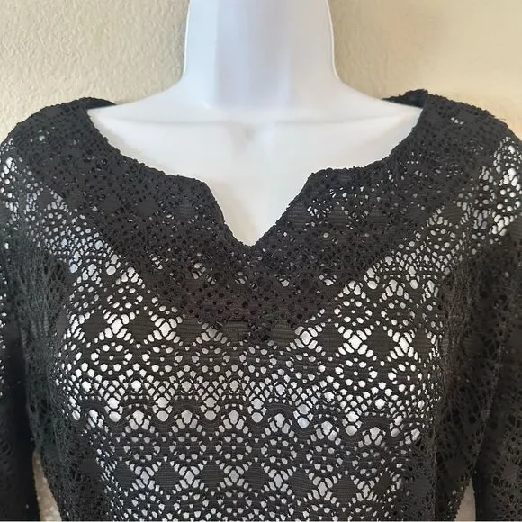 Black lace swim coverup - Picture 2 of 8